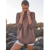image:imageANRABESS Women Quarter Zip Oversized Casual Loose Rib Knit Cozy Pullover Sweaters Top 2026 Fall Fashion Outfits ClothesNutmeg