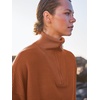 image:imageANRABESS Women Quarter Zip Oversized Casual Loose Rib Knit Cozy Pullover Sweaters Top 2026 Fall Fashion Outfits ClothesOrange Rust