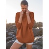 image:imageANRABESS Women Quarter Zip Oversized Casual Loose Rib Knit Cozy Pullover Sweaters Top 2026 Fall Fashion Outfits ClothesOrange Rust