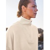 image:imageANRABESS Women Quarter Zip Oversized Casual Loose Rib Knit Cozy Pullover Sweaters Top 2026 Fall Fashion Outfits ClothesParchment