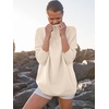image:imageANRABESS Women Quarter Zip Oversized Casual Loose Rib Knit Cozy Pullover Sweaters Top 2026 Fall Fashion Outfits ClothesParchment