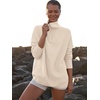 image:imageANRABESS Women Quarter Zip Oversized Casual Loose Rib Knit Cozy Pullover Sweaters Top 2026 Fall Fashion Outfits ClothesParchment