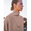 image:imageANRABESS Women Quarter Zip Oversized Casual Loose Rib Knit Cozy Pullover Sweaters Top 2026 Fall Fashion Outfits ClothesPeach Brown