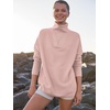 image:imageANRABESS Women Quarter Zip Oversized Casual Loose Rib Knit Cozy Pullover Sweaters Top 2026 Fall Fashion Outfits ClothesPink