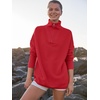 image:imageANRABESS Women Quarter Zip Oversized Casual Loose Rib Knit Cozy Pullover Sweaters Top 2026 Fall Fashion Outfits ClothesRed