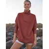 image:imageANRABESS Women Quarter Zip Oversized Casual Loose Rib Knit Cozy Pullover Sweaters Top 2026 Fall Fashion Outfits ClothesRust