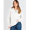 image:imageANRABESS Women Quarter Zip Oversized Casual Loose Rib Knit Cozy Pullover Sweaters Top 2026 Fall Fashion Outfits ClothesWhite