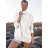image:imageANRABESS Women Quarter Zip Oversized Casual Loose Rib Knit Cozy Pullover Sweaters Top 2026 Fall Fashion Outfits ClothesWhite