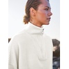 image:imageANRABESS Women Quarter Zip Oversized Casual Loose Rib Knit Cozy Pullover Sweaters Top 2026 Fall Fashion Outfits ClothesWhite