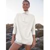 image:imageANRABESS Women Quarter Zip Oversized Casual Loose Rib Knit Cozy Pullover Sweaters Top 2026 Fall Fashion Outfits ClothesWhite