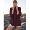 image:imageANRABESS Women Quarter Zip Oversized Casual Loose Rib Knit Cozy Pullover Sweaters Top 2026 Fall Fashion Outfits ClothesWine Red