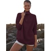 image:imageANRABESS Women Quarter Zip Oversized Casual Loose Rib Knit Cozy Pullover Sweaters Top 2026 Fall Fashion Outfits ClothesWine Red