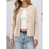 image:imageANRABESS Women Striped Cardigan Sweaters Button Down Cropped Knit Lady Jackets Coat 2026 Fall Outfits Trendy ClothesApricot