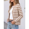 image:imageANRABESS Women Striped Cardigan Sweaters Button Down Cropped Knit Lady Jackets Coat 2026 Fall Outfits Trendy ClothesApricot White Stripe