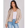image:imageANRABESS Women Striped Cardigan Sweaters Button Down Cropped Knit Lady Jackets Coat 2026 Fall Outfits Trendy ClothesApricot White Stripe