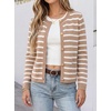 image:imageANRABESS Women Striped Cardigan Sweaters Button Down Cropped Knit Lady Jackets Coat 2026 Fall Outfits Trendy ClothesApricot White Stripe