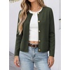 image:imageANRABESS Women Striped Cardigan Sweaters Button Down Cropped Knit Lady Jackets Coat 2026 Fall Outfits Trendy ClothesArmy Green