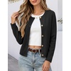 image:imageANRABESS Women Striped Cardigan Sweaters Button Down Cropped Knit Lady Jackets Coat 2026 Fall Outfits Trendy ClothesBlack