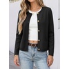 image:imageANRABESS Women Striped Cardigan Sweaters Button Down Cropped Knit Lady Jackets Coat 2026 Fall Outfits Trendy ClothesBlack