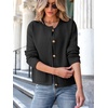 image:imageANRABESS Women Striped Cardigan Sweaters Button Down Cropped Knit Lady Jackets Coat 2026 Fall Outfits Trendy ClothesBlack