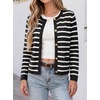 image:imageANRABESS Women Striped Cardigan Sweaters Button Down Cropped Knit Lady Jackets Coat 2026 Fall Outfits Trendy ClothesBlack White Stripe