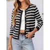 image:imageANRABESS Women Striped Cardigan Sweaters Button Down Cropped Knit Lady Jackets Coat 2026 Fall Outfits Trendy ClothesBlack White Stripe