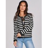 image:imageANRABESS Women Striped Cardigan Sweaters Button Down Cropped Knit Lady Jackets Coat 2026 Fall Outfits Trendy ClothesBlack White Stripe