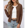 image:imageANRABESS Women Striped Cardigan Sweaters Button Down Cropped Knit Lady Jackets Coat 2026 Fall Outfits Trendy ClothesCoffee