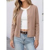 image:imageANRABESS Women Striped Cardigan Sweaters Button Down Cropped Knit Lady Jackets Coat 2026 Fall Outfits Trendy ClothesKhaki