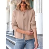 image:imageANRABESS Women Striped Cardigan Sweaters Button Down Cropped Knit Lady Jackets Coat 2026 Fall Outfits Trendy ClothesKhaki
