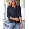 image:imageANRABESS Women Striped Cardigan Sweaters Button Down Cropped Knit Lady Jackets Coat 2026 Fall Outfits Trendy ClothesNavy Blue