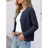 image:imageANRABESS Women Striped Cardigan Sweaters Button Down Cropped Knit Lady Jackets Coat 2026 Fall Outfits Trendy ClothesNavy Blue