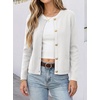image:imageANRABESS Women Striped Cardigan Sweaters Button Down Cropped Knit Lady Jackets Coat 2026 Fall Outfits Trendy ClothesWhite
