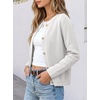 image:imageANRABESS Women Striped Cardigan Sweaters Button Down Cropped Knit Lady Jackets Coat 2026 Fall Outfits Trendy ClothesWhite