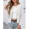 image:imageANRABESS Women Striped Cardigan Sweaters Button Down Cropped Knit Lady Jackets Coat 2026 Fall Outfits Trendy ClothesWhite