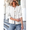 image:imageANRABESS Women Striped Cardigan Sweaters Button Down Cropped Knit Lady Jackets Coat 2026 Fall Outfits Trendy ClothesWhite