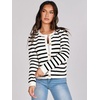 image:imageANRABESS Women Striped Cardigan Sweaters Button Down Cropped Knit Lady Jackets Coat 2026 Fall Outfits Trendy ClothesWhite Black Stripe