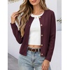 image:imageANRABESS Women Striped Cardigan Sweaters Button Down Cropped Knit Lady Jackets Coat 2026 Fall Outfits Trendy ClothesWind Red