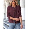 image:imageANRABESS Women Striped Cardigan Sweaters Button Down Cropped Knit Lady Jackets Coat 2026 Fall Outfits Trendy ClothesWind Red