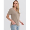 image:imageANRABESS Womens 100 Wool SweaterOffice Work V Neck Short Sleeve Sweaters Soft amp Lightweight Business Casual TopsKhaki