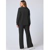 image:imageANRABESS Womens 2 Piece Outfits Lounge Sets Casual Long Sleeve Sweatshirts Polo Top Wide Leg Pants Fall Sweat Matching SetsBlack
