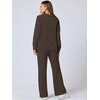image:imageANRABESS Womens 2 Piece Outfits Lounge Sets Casual Long Sleeve Sweatshirts Polo Top Wide Leg Pants Fall Sweat Matching SetsCoffee