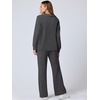 image:imageANRABESS Womens 2 Piece Outfits Lounge Sets Casual Long Sleeve Sweatshirts Polo Top Wide Leg Pants Fall Sweat Matching SetsDark Grey