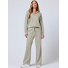image:imageANRABESS Womens 2 Piece Outfits Lounge Sets Casual Long Sleeve Sweatshirts Polo Top Wide Leg Pants Fall Sweat Matching SetsPeytoe