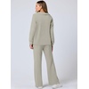 image:imageANRABESS Womens 2 Piece Outfits Lounge Sets Casual Long Sleeve Sweatshirts Polo Top Wide Leg Pants Fall Sweat Matching SetsPeytoe