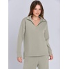image:imageANRABESS Womens 2 Piece Outfits Lounge Sets Casual Long Sleeve Sweatshirts Polo Top Wide Leg Pants Fall Sweat Matching SetsPeytoe