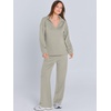 image:imageANRABESS Womens 2 Piece Outfits Lounge Sets Casual Long Sleeve Sweatshirts Polo Top Wide Leg Pants Fall Sweat Matching SetsPeytoe