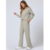 image:imageANRABESS Womens 2 Piece Outfits Lounge Sets Casual Long Sleeve Sweatshirts Polo Top Wide Leg Pants Fall Sweat Matching SetsPeytoe