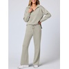 image:imageANRABESS Womens 2 Piece Outfits Lounge Sets Casual Long Sleeve Sweatshirts Polo Top Wide Leg Pants Fall Sweat Matching SetsPeytoe