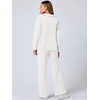 image:imageANRABESS Womens 2 Piece Outfits Lounge Sets Casual Long Sleeve Sweatshirts Polo Top Wide Leg Pants Fall Sweat Matching SetsWhite